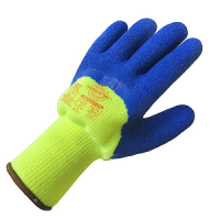 Перчатки утепленные облитые зеленый/коричневый/голубой -30
