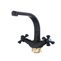 Смеситель для кухни G-lauf QTZ4-D827KB двухручковый черный 