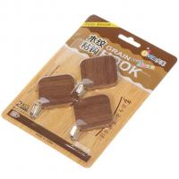 Крючки самоклеющиеся 3 шт. HOOK ромб дерево