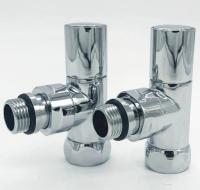 Вентили для полотенцесушителя угловые хром 1ВР*1/2 НР круглые