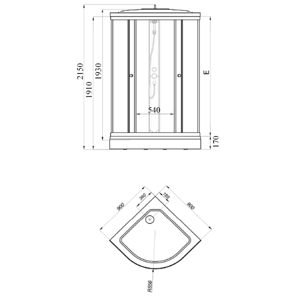Душевая кабина 90*90 см низкий поддон "Тритон" Полосы Душевая кабина 90*90 см низкий поддон "Тритон" Полосы
