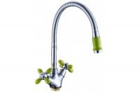 Смеситель для кухни Rainsberg R6013F-9 гибкий зелёный