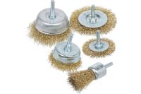 Щетки металлические плоские+чашки BARTEX набор 5шт 308981 
