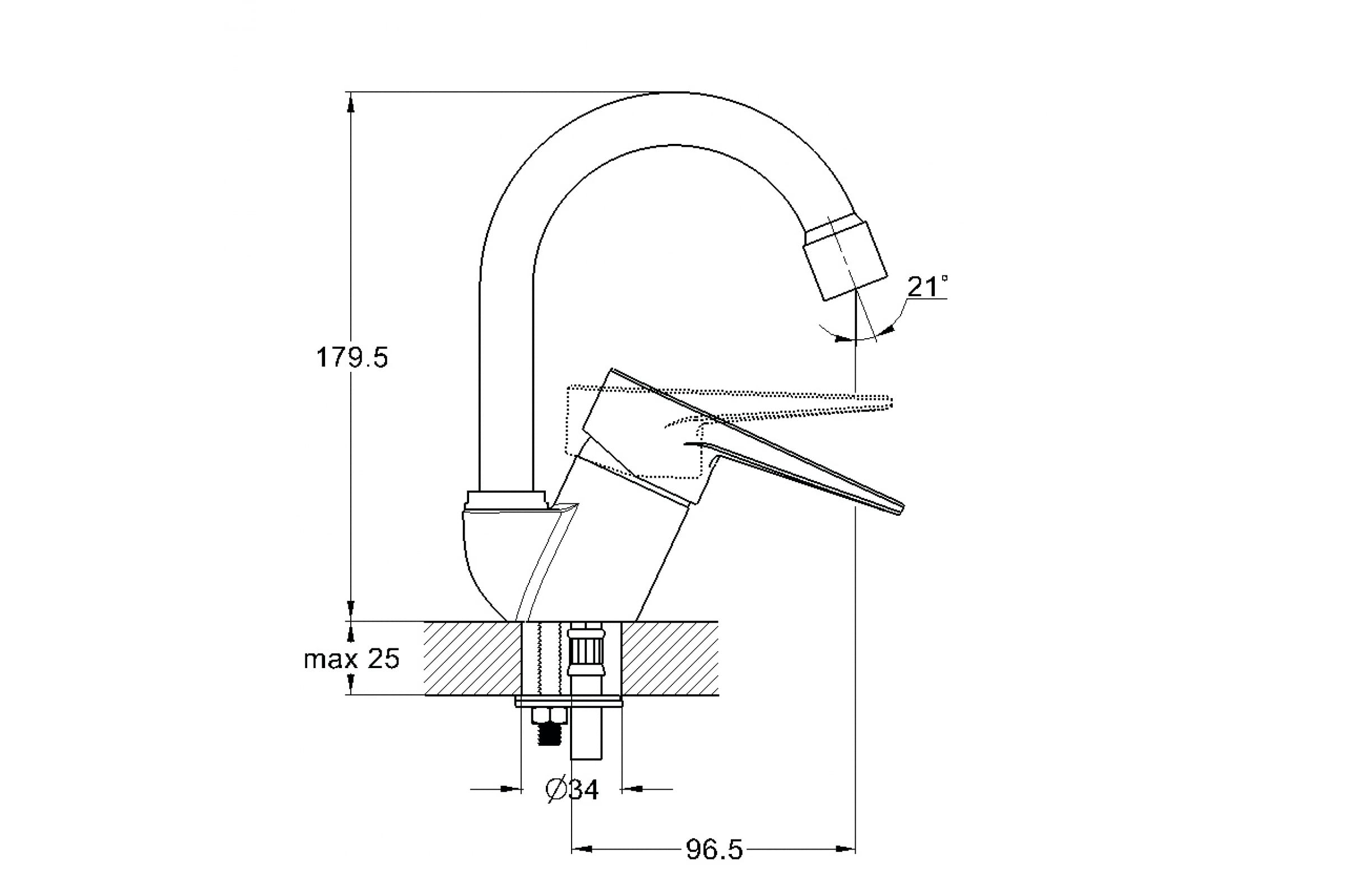 Смеситель для умывальника Solone SUP1-A045