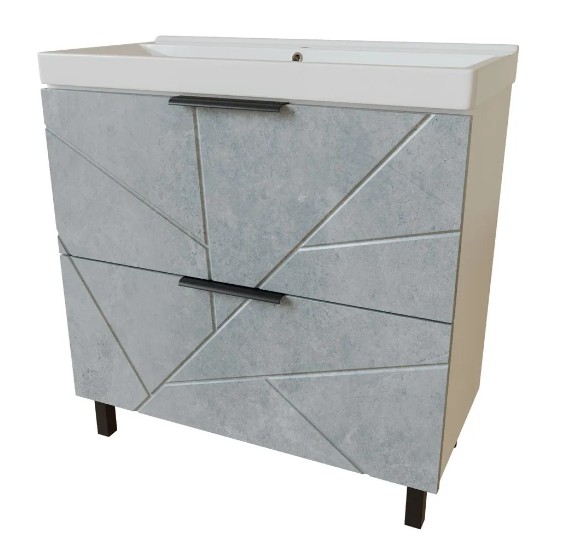 Тумба MIXLINE ГРАНД-80 Бетон с умывальником FEST-80