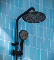 Смеситель для ванны РМС PL7BL-009DK с душевой стойкой пластик ABS черный