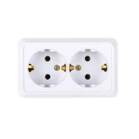 Розетка накладная двойная 16А АЛЬФА 477009 с заземл