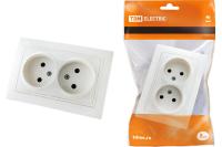 Розетка врезная двойная 10А TDM ТАЙМЫР 1814-0013