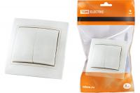 Выключатель врезной двойной TDM Таймыр 1814-0002