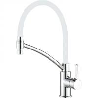 Смеситель для кухни HAIBA НВ73643-8 гибкий белый излив латунь