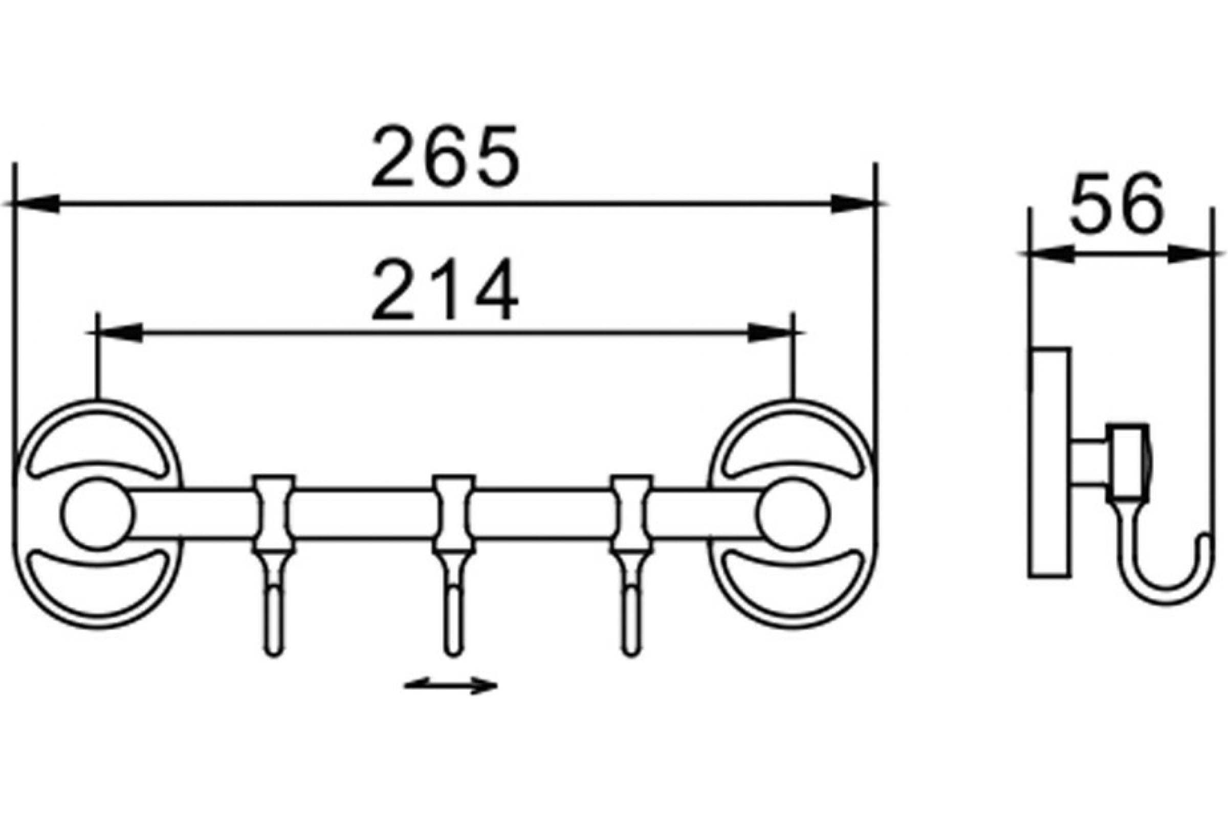 Крючки на рилинге 3 шт. FRAP 1915-3 