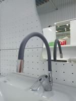 Смеситель для кухни MITTSU M-2026G с гибким серым изливом