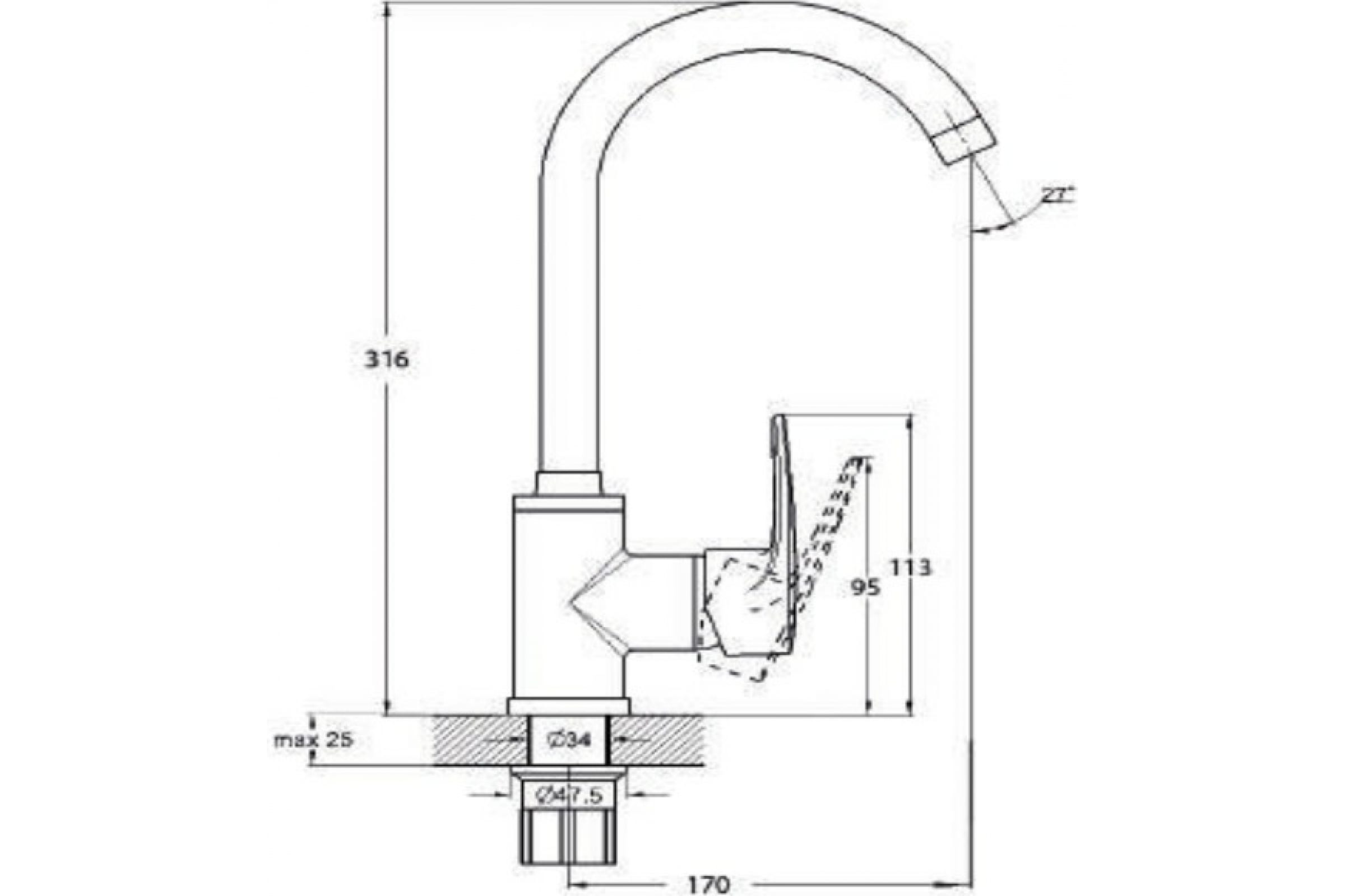 Смеситель для кухни Solone FAB4-А020 