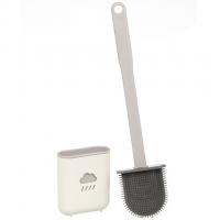 Ерш для унитаза с подставкой плоский силиконовый 10*38см Y4-7869