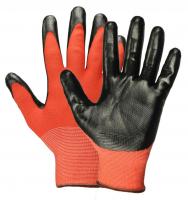 Перчатки нейлоновые с нитриловым покрытием красно-черные