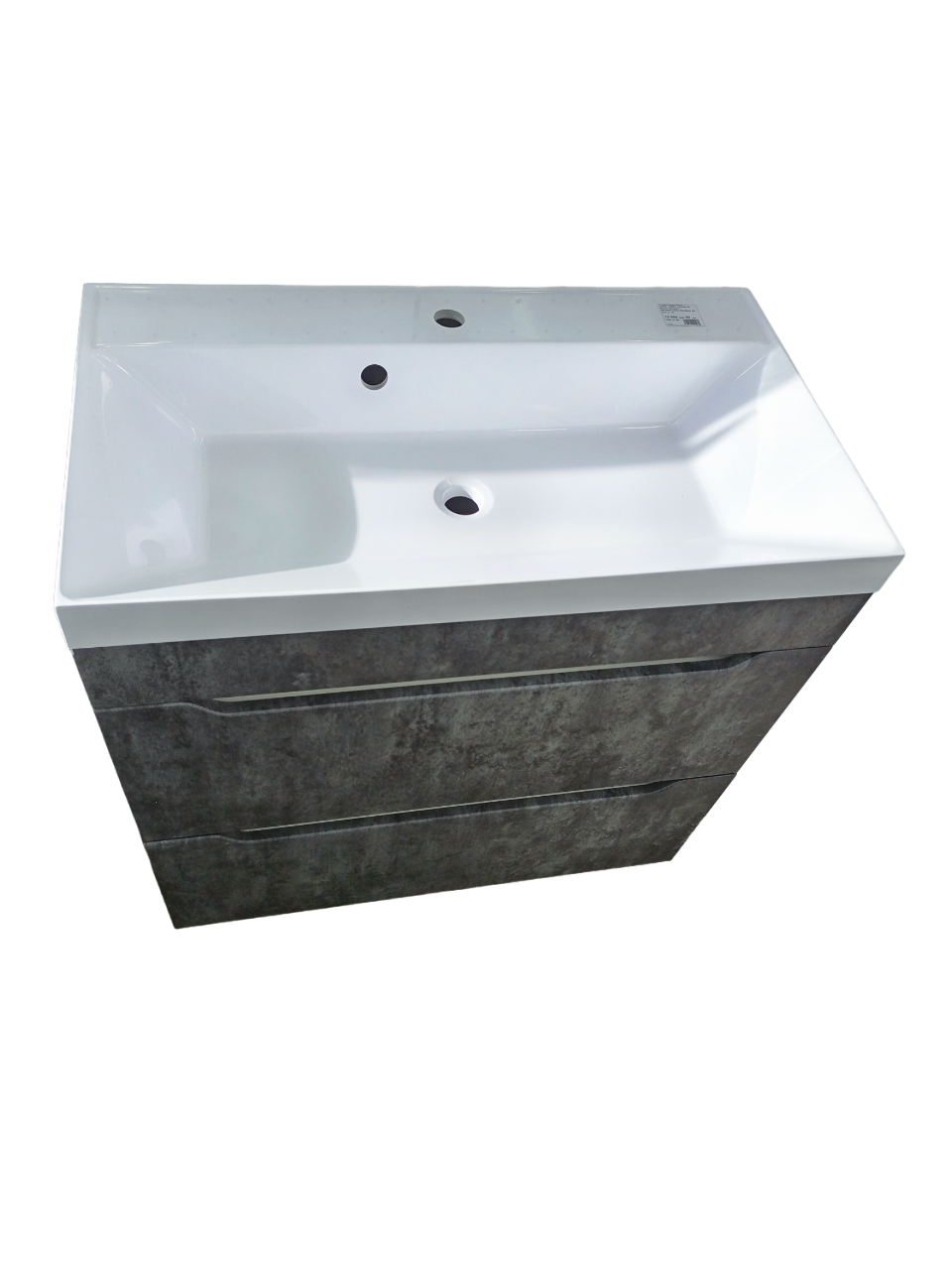 Тумба "АЙВА" АЛЬФА 80 Бетон темный с умывальником Комфорт 80