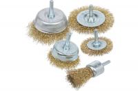 Щетки металлические плоские+чашки BARTEX набор 5шт 308981 