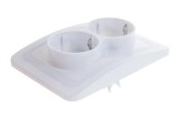 Розетка врезная двойная UNIVersal Валери В0128 с заземлением 