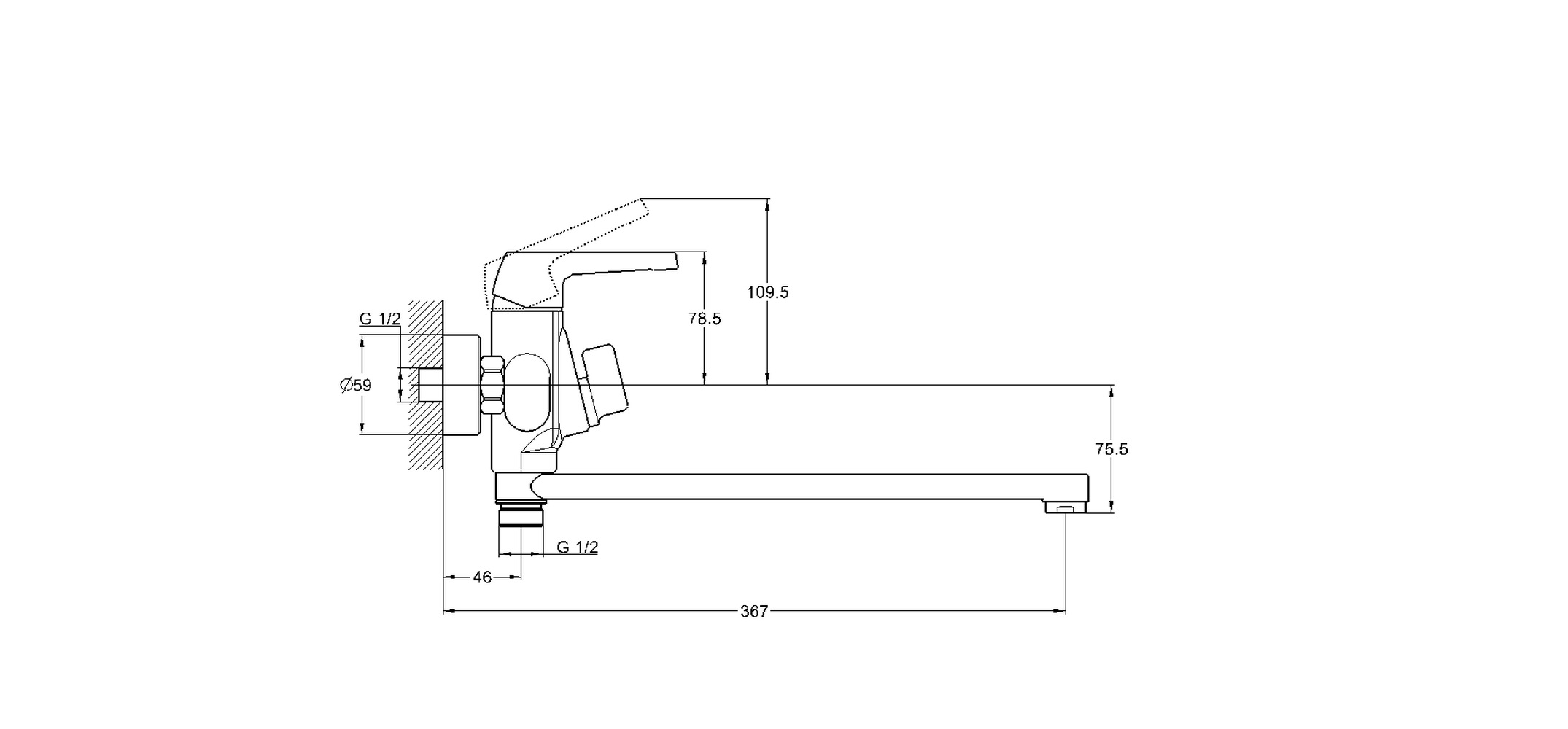 Смеситель для ванны G-lauf LEF7-А232 