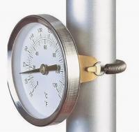 Термометр биметаллический с фиксатором на трубу Ф25-40