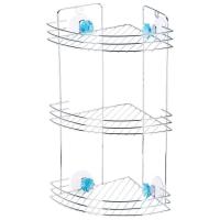 Полка угловая 3-х ярусная на присосках 19*19*40 "Рыжий кот"