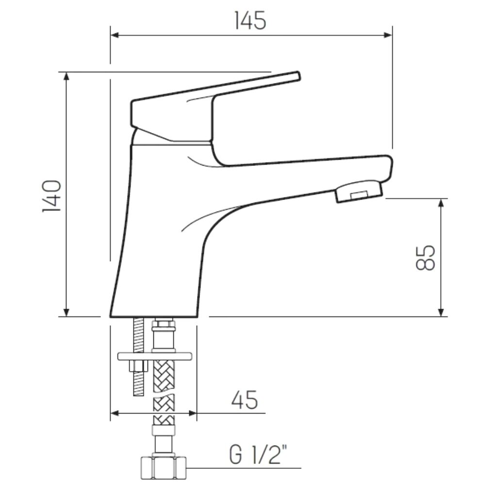 Смеситель для умывальника РМС SL132-001F 