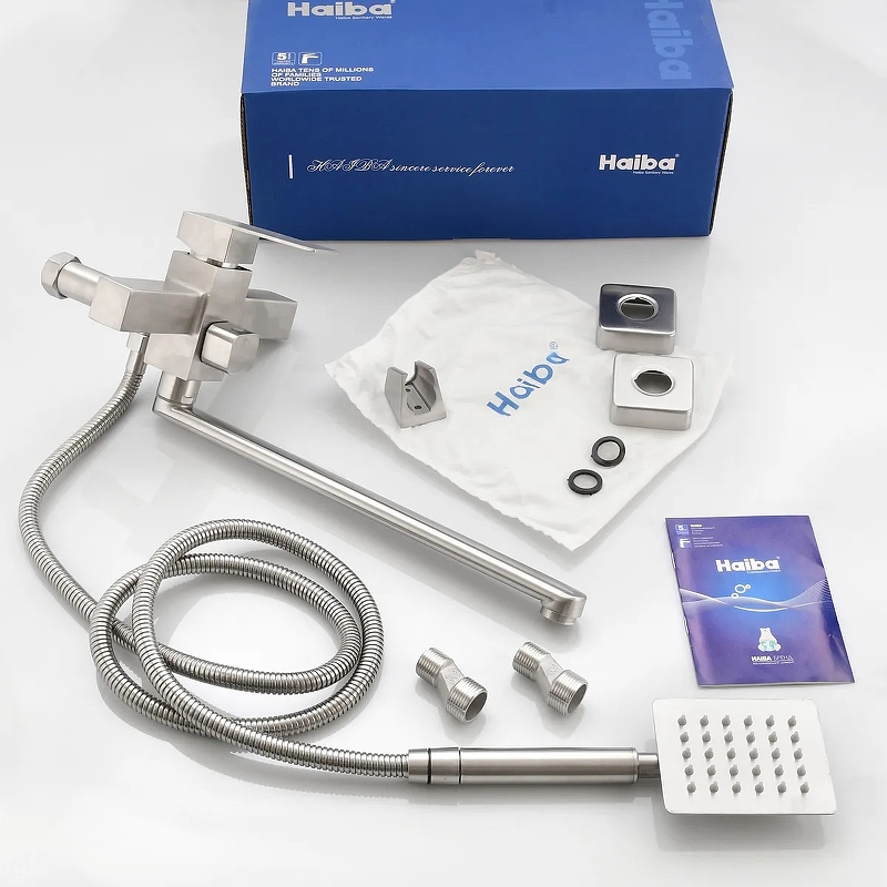 Смеситель для ванны HAIBA НВ22803 нержавейка