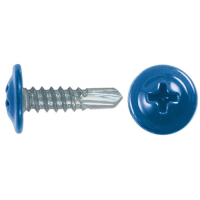 Саморез с прессшайбой 4,2*16 ярко-синий со сверлом RAL 5005