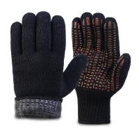 Перчатки утепленные двойные черные БУКЛЕ с ПВХ