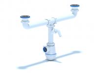 Сифон для мойки 1 1/2*40 АниПласт А3500 двойной, с носиком