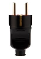 Вилка евро с заземлением 16А черная