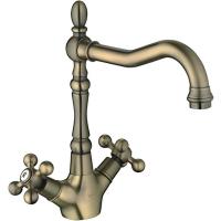 Смеситель для кухни FRAP 4019-4 двухручковый под бронзу