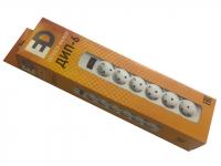 Сетевой фильтр 6 гнезд 5,0 метра 2,2 кВт ДИП-6