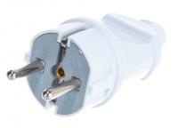 Вилка прямая с заземлением 16А UNIVersal белая