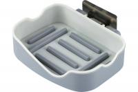 Мыльница подвесная "Рыжий кот" 13*10,5*3см самоклеющаяся серая 104259