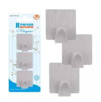 Крючки самоклеющиеся 3 шт. металл квадрат MULTIDOM 27-115