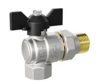 Кран шаровый 1/2 бабочка LD Pride с американкой угловой