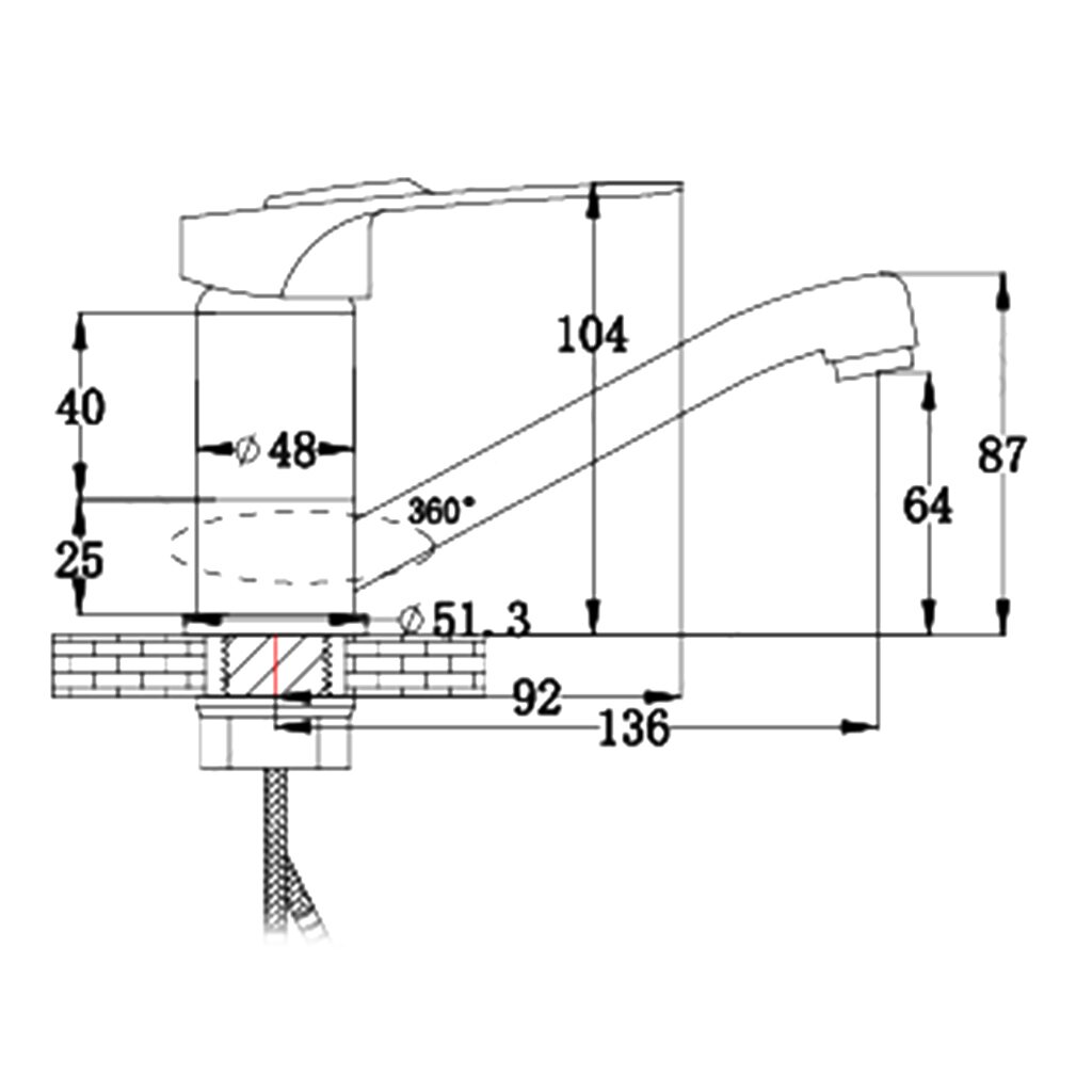 Смеситель для умывальника РМС SL55-004F-15 