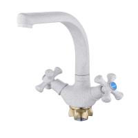 Смеситель для кухни G-lauf QTZ4-D827KW двухручковый гайка белый