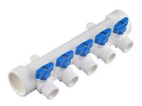 Полипропиленовый коллектор с кранами Ф32 5 выходов