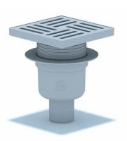 Трап ТА 5710 15*15 Ф50 вертикальный, пластиковая решетка, разъёмный