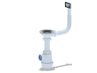 Сифон для мойки 3 1/2 АниПласт А0145S с гибким переливом