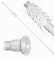 Карниз для ванны раздвижной белый с кольцами