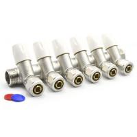 Коллектор с вентилями и евроконусами Ф3/4 ВР/НР 16ц*6 выходов