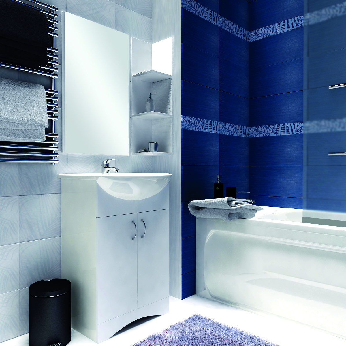 Тумба MDW УЮТ 50-0 (2 двери) с умывальником Уют 50