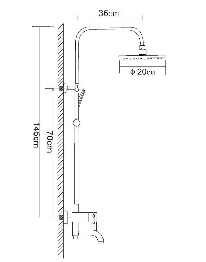 Смеситель для ванны с душевой стойкой FEINISE S8804