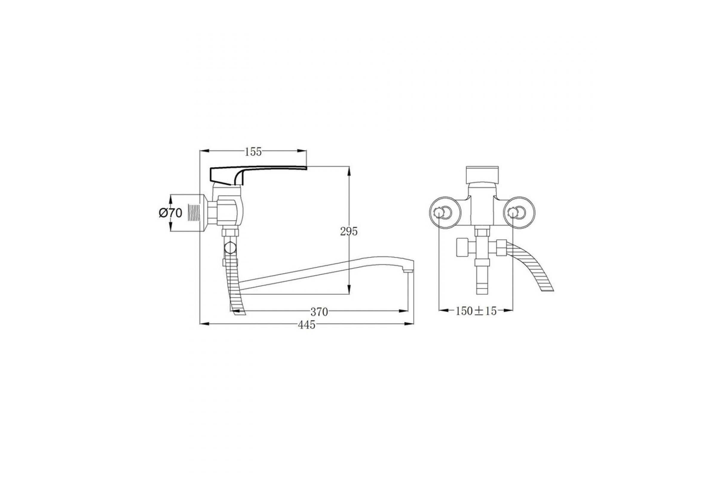 Смеситель для ванны РМС SL52-006 