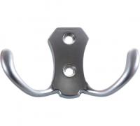 Крючок двухрожковый мебельный хром