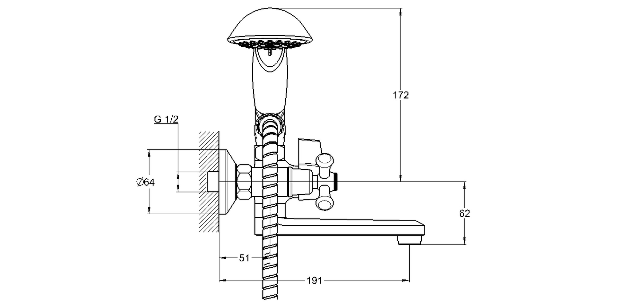 Смеситель для ванны G-lauf QML3-A827