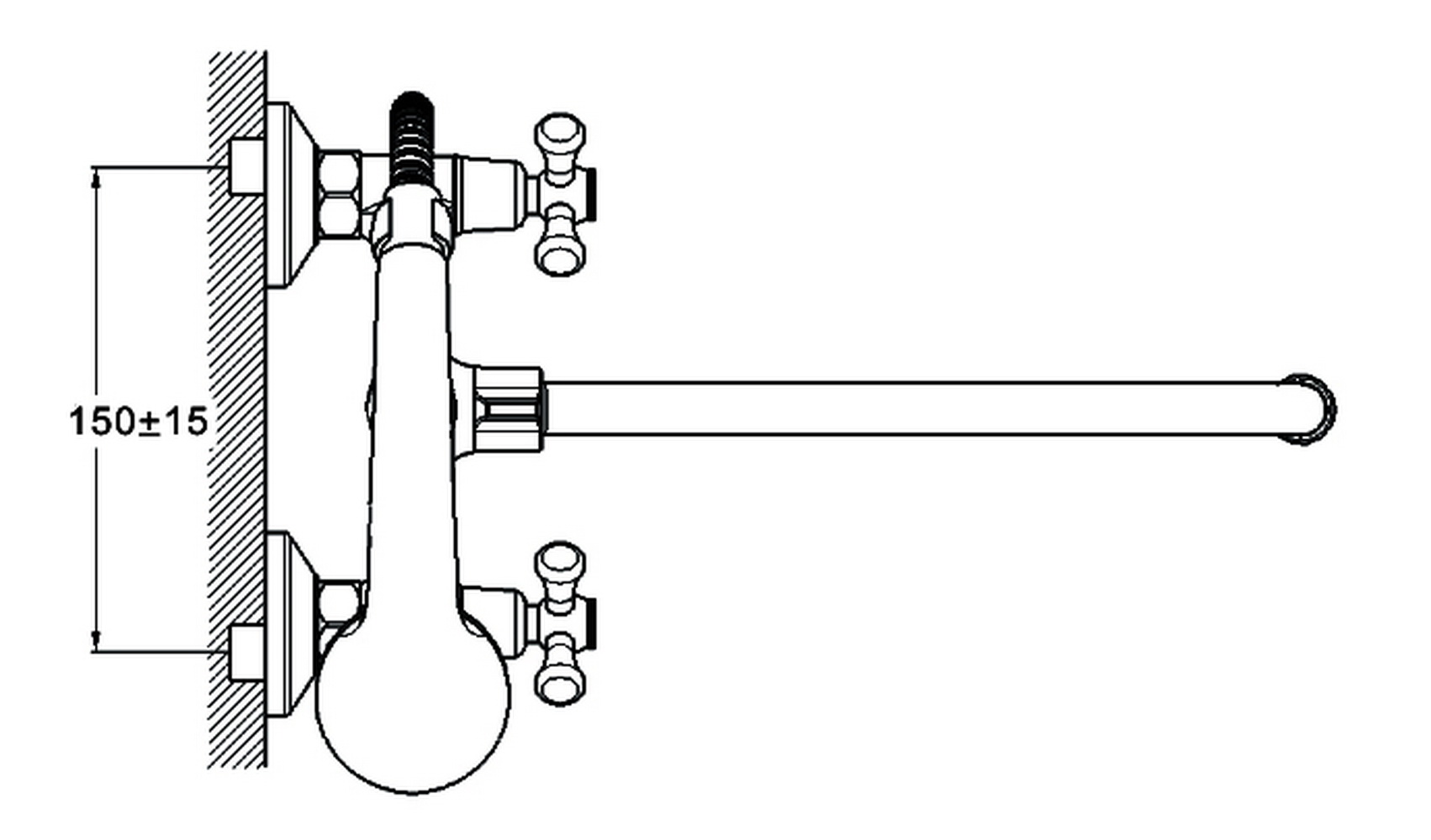 Смеситель для ванны G-lauf QMT7-B722 двухручковый
